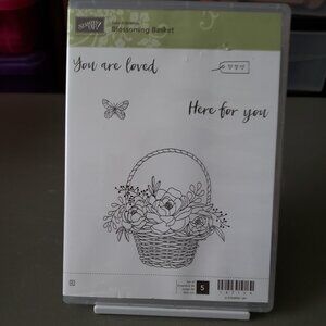 Stampin' Up! 'BLOSSOMING BASKET' Cling Stamp Set (Used)